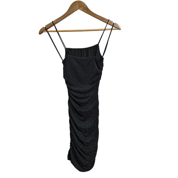 Princess Polly Reeva ruched black dress size size 0 - Picture 6 of 6